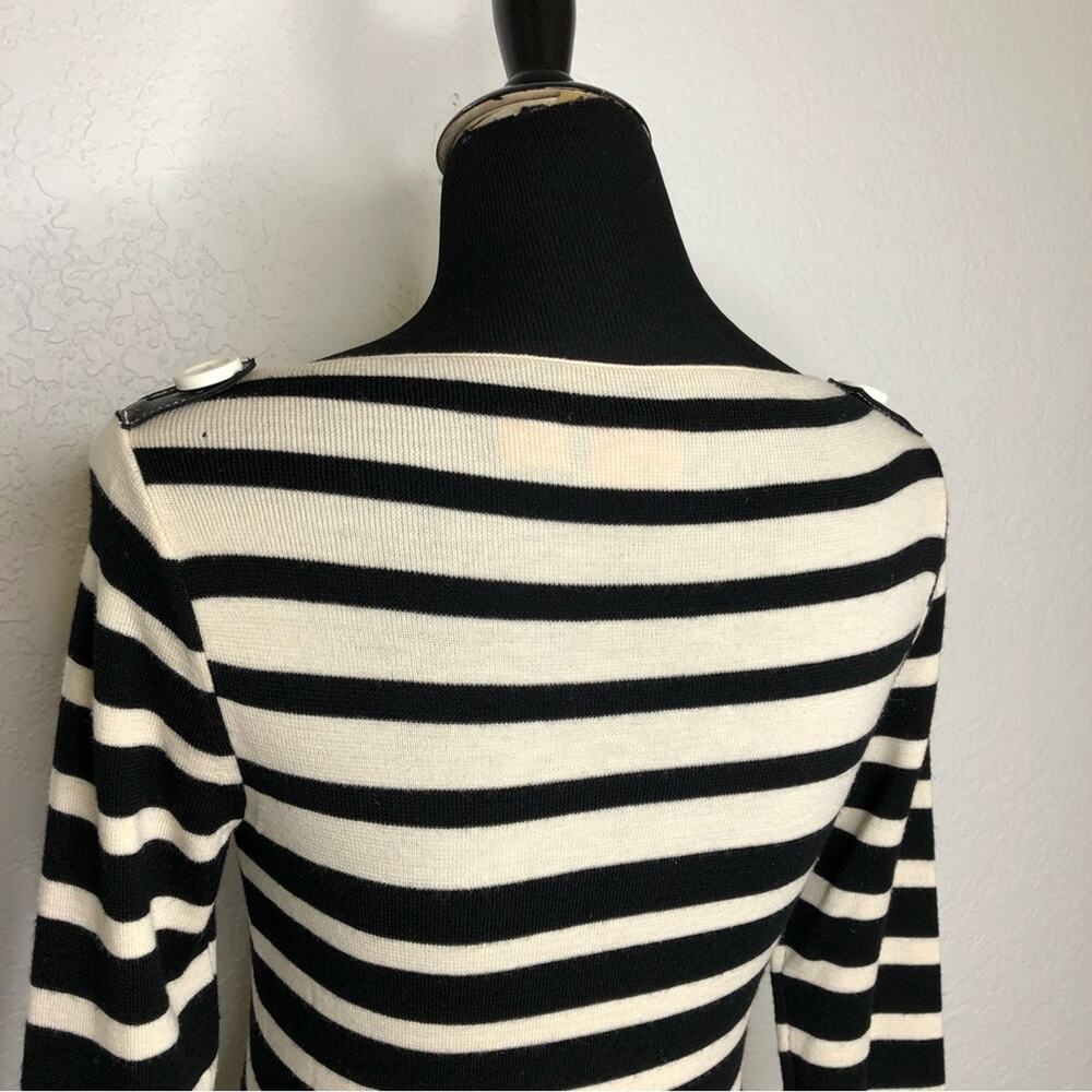 Tory Burch black and cream striped wool sweater size Extra Small - Picture 10 of 15